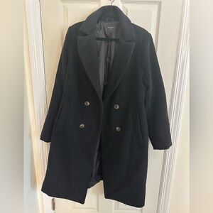 Lane Bryant Black Pea Coat Double-Breasted